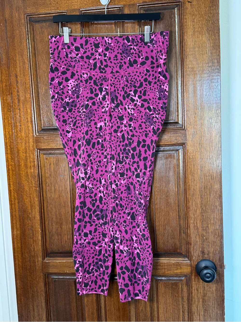 lululemon athletica Girls' Fuchsia and Black Leopard Print Leggings